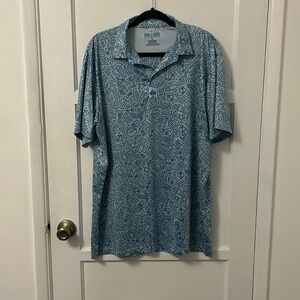 Pins and Aces Blue Dry Fit Golf Drinking Polo Size XL